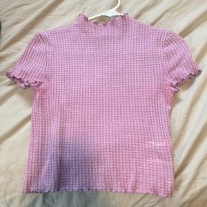 Purple ruffle turtle neck top